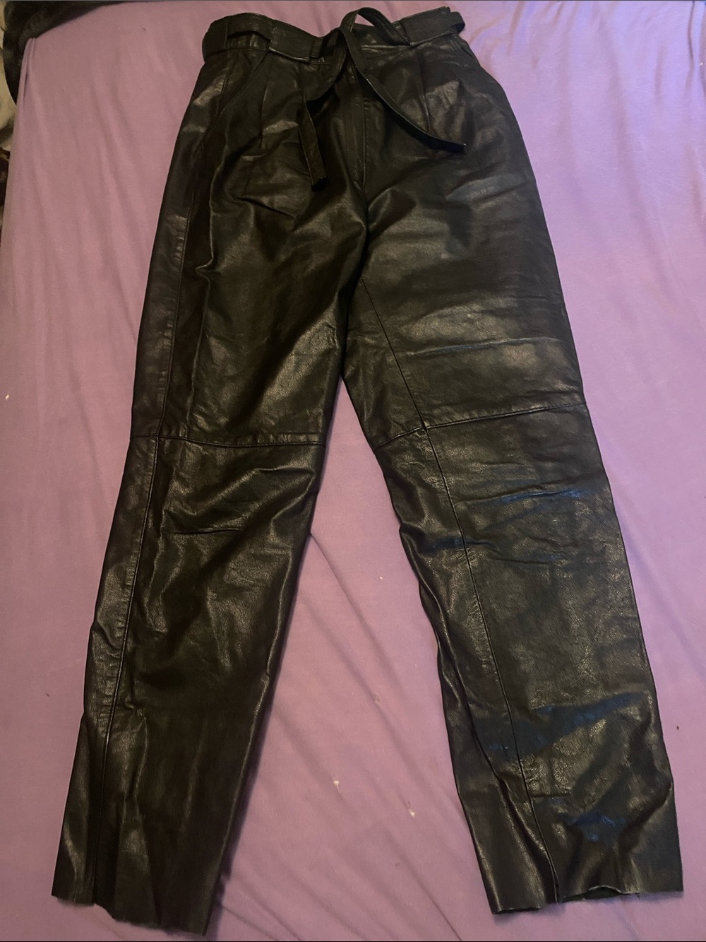 Men's Black Leather Pants